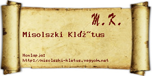 Misolszki Klétus névjegykártya